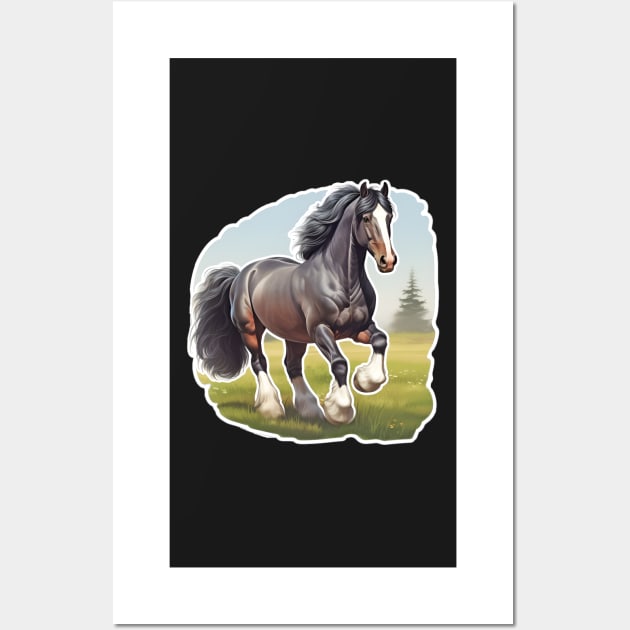 Clydesdale or Shire Horse Sticker Wall Art by candiscamera